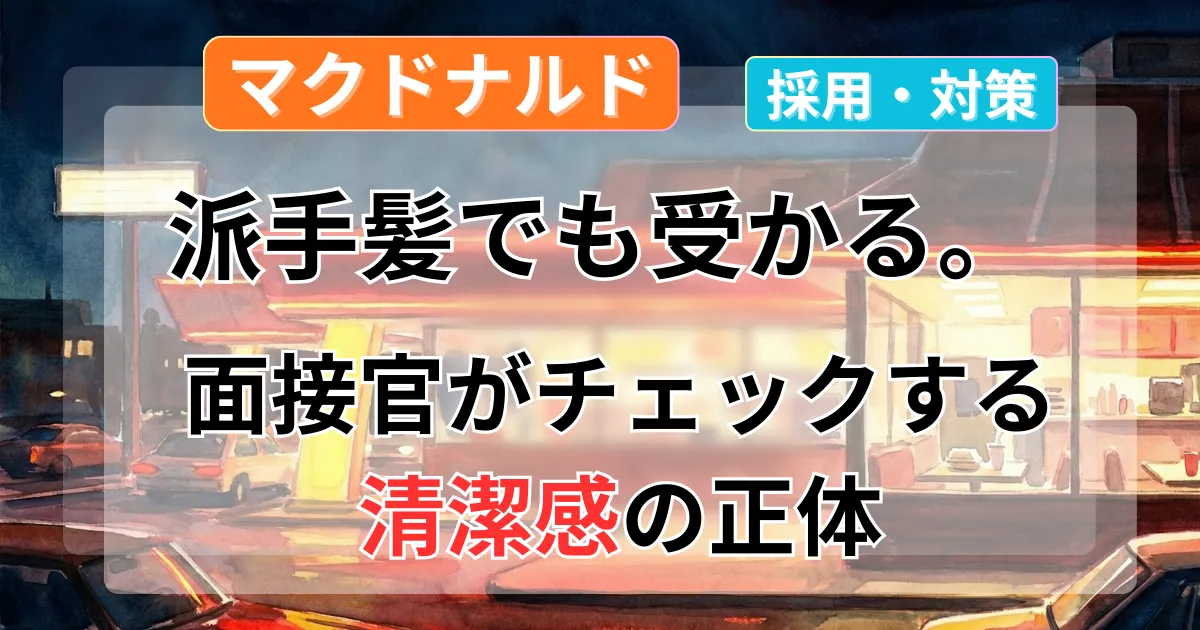 飲食店バイトの派手髪採用と清潔感の条件に関する解説記事のイメージイラスト